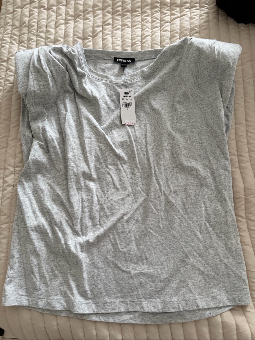 Express Gray Short Sleeve Crewneck Tee